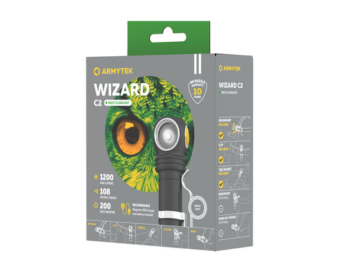 Latarka Armytek Wizard C2 Magnet USB / Biały