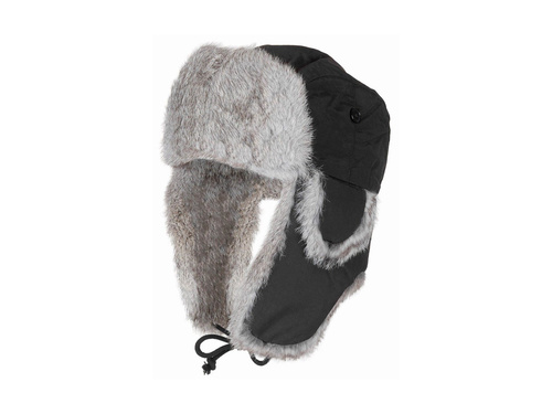 Czapka uszatka - czarna - L