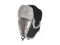 Czapka uszatka - czarna - S