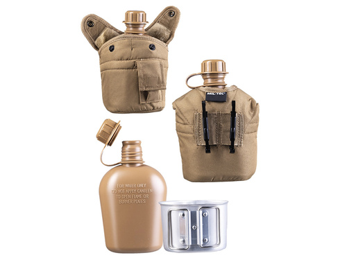 Manierka z pokrowcem i kubkiem Canteen - 900ml - brązowa