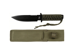 Nóż survivalowy z paracordem