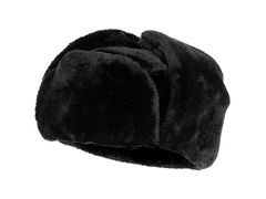 Czapka uszatka - czarna - XS