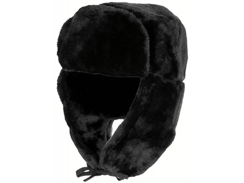 Czapka uszatka - czarna - XS