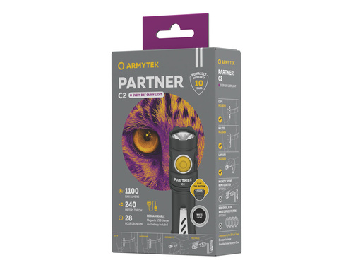 Latarka Armytek Partner C2 Magnet USB / Biały