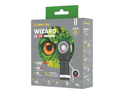 Latarka Armytek Wizard C2 WR Magnet USB / Biały & Czerwony